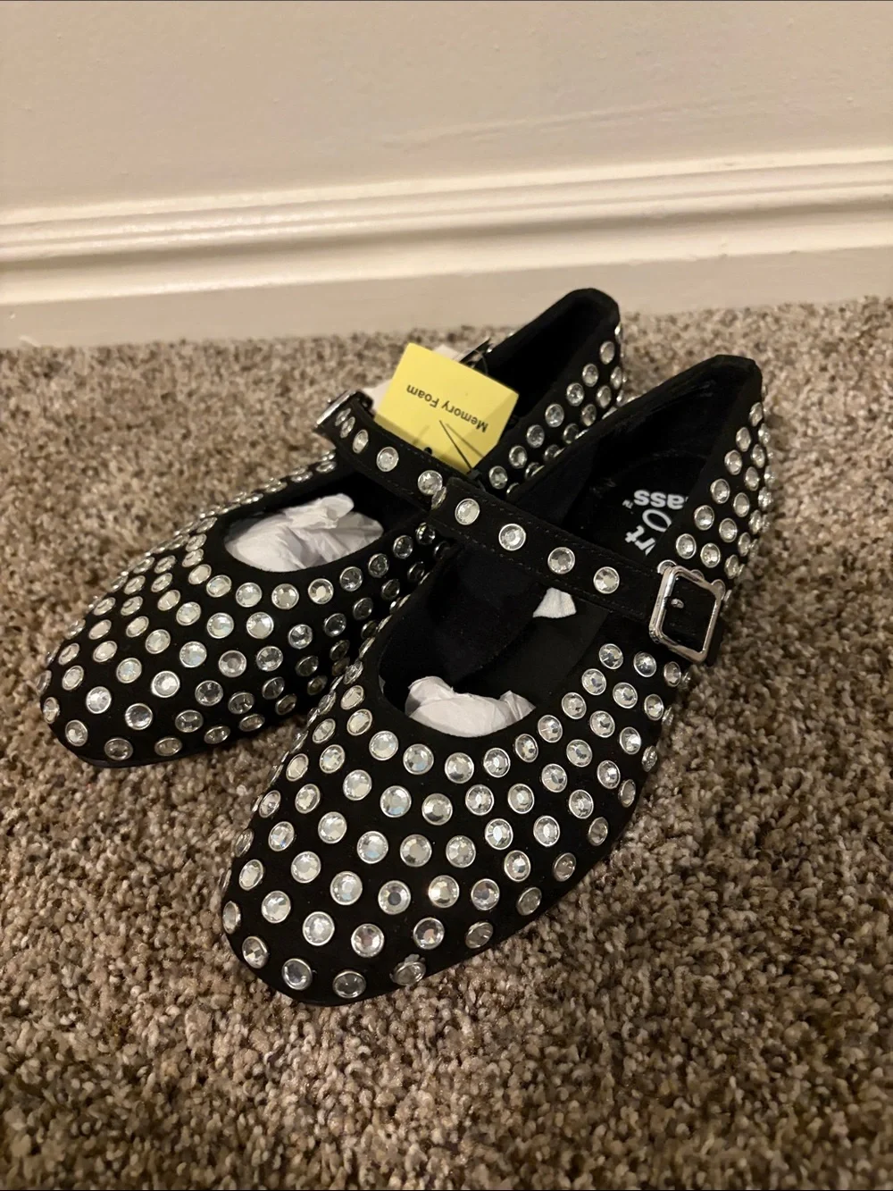 art class Black Rhinestone Mary Jane Girls' Dress Shoes